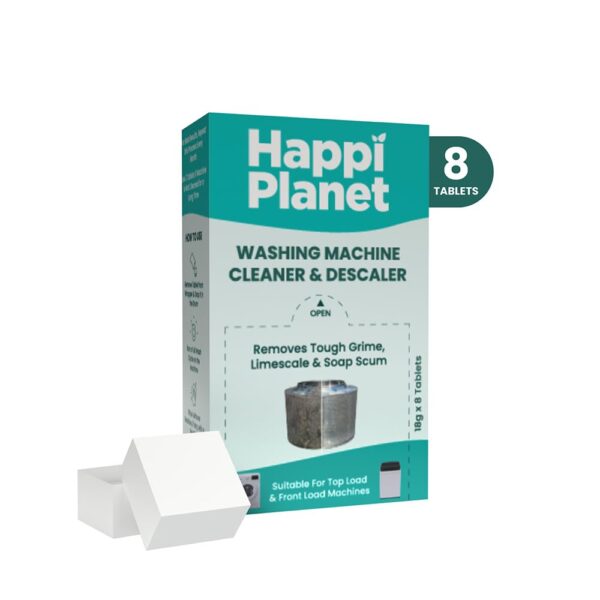 Happi Planet | Washing Machine Cleaner & Descaler Tablets | 8 Tablets | Removes Tough Grime