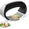 Kitchen Stainless Steel Garlic Press with Ergonomic Handle | Handy Garlic Crusher Tool | Multicolor
