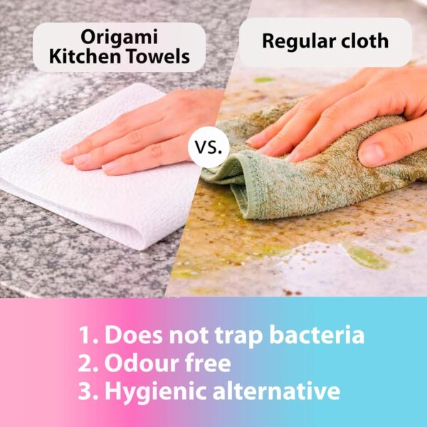 Origami Reusable Kitchen Towel Roll - 25 Sheets | Washable Up to 2500 Times