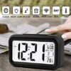 Digital Alarm Clock with Auto Sensor, Date & Temperature Display - Black