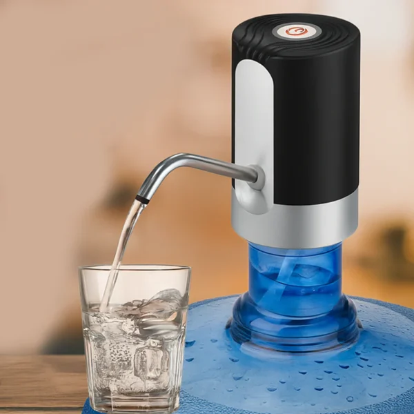 Water Dispenser Pump for 20 Litre Bottle | Big Battery USB Rechargeable Portable Pump - Black