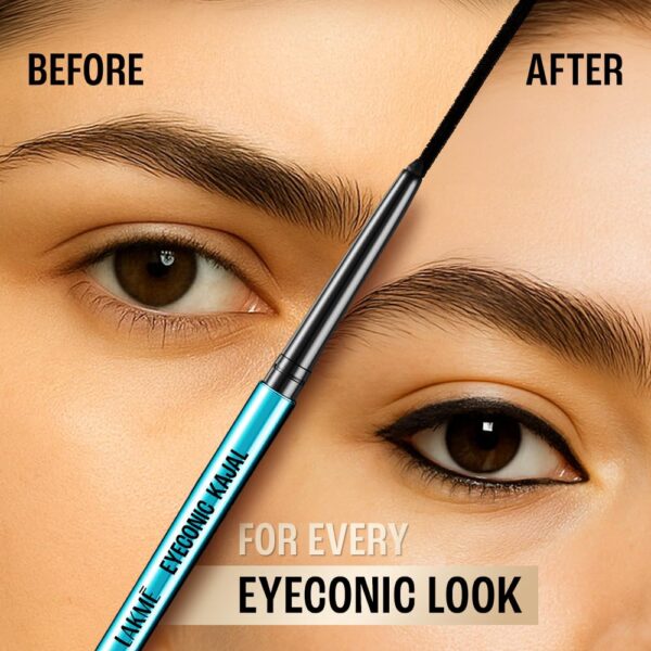 613dR3WX9cL._SL1000_ LAKMÉ Eyeconic Black Kajal Combo Pack of 2 - Waterproof, Smudge Proof, Long Lasting Matte Kohl Pencil